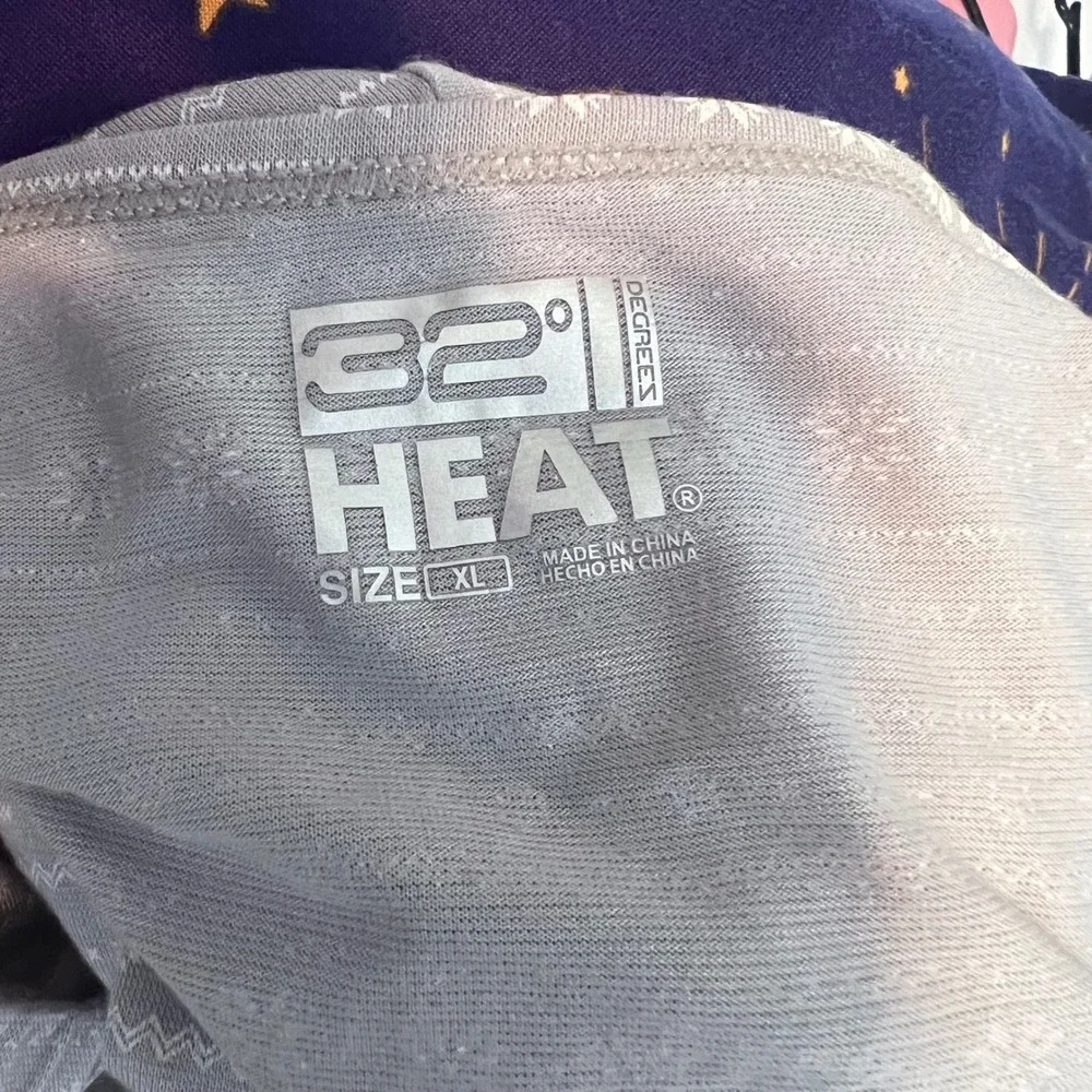 32 Degrees Heat Girls XL Gray Fair Isle Snowflake Thermal Base Layer Set
